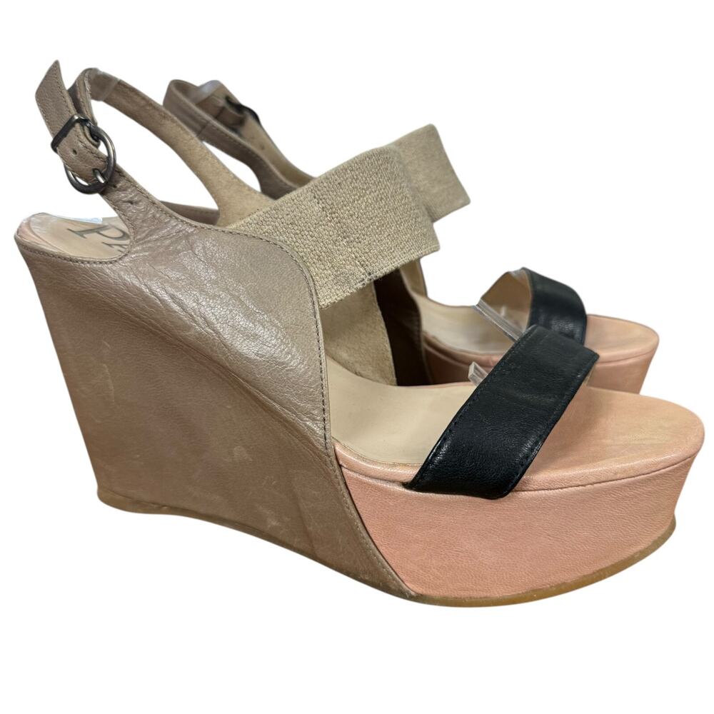 Paco Gil Womens Platform Wedge Leather Slingback Open Toe Sandals Shoes 39 / 8